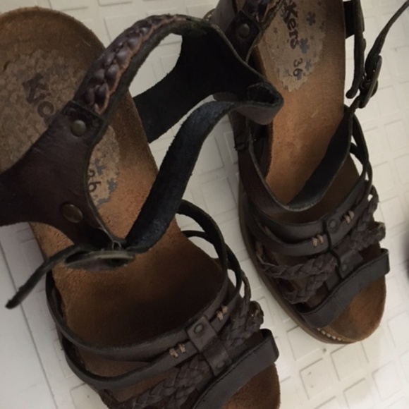 Gently used Kickers leather wedge heals size 6 - Picture 4 of 5